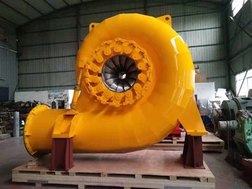 kualitas  Francis Type 500kw Water Turbine Generator In Hydro Power Plant Yellow Color pabrik