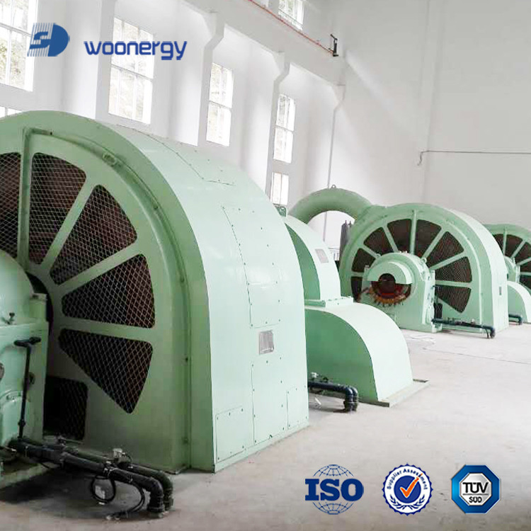 100kw-50mw Pelton Turbine Generator Stainless Steel Cast Iron F Isolasi Pendingin Udara/Minyak 6-10kV Tegangan Nomor