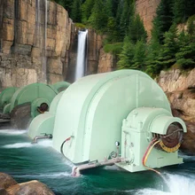 Tegangan IP54 Pelton Hydraulic Turbine Generator Stainless Steel Cast Iron 500-3000r/min Kisaran Kecepatan