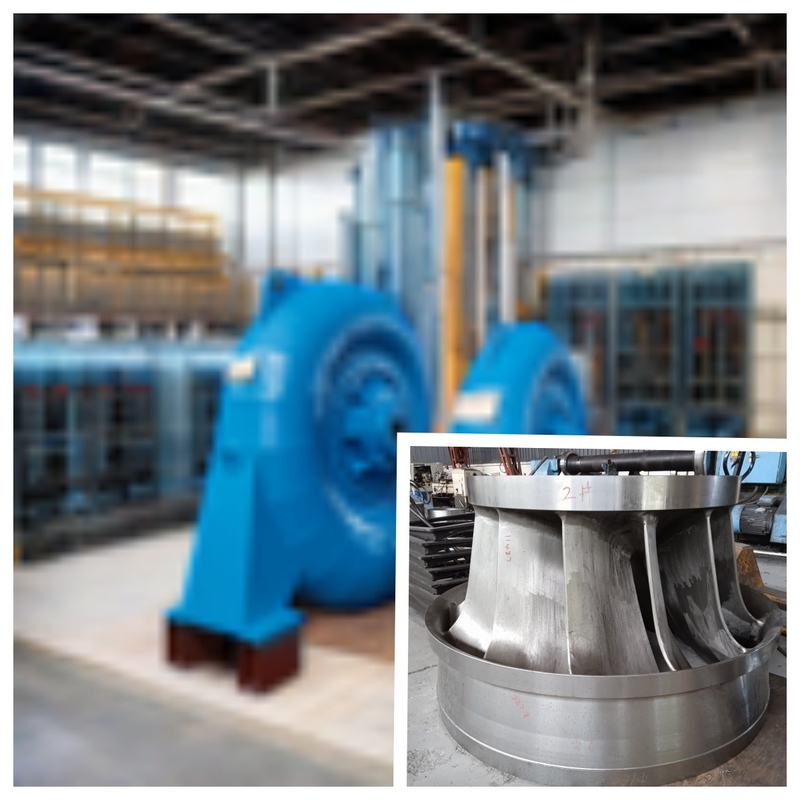 Nominal kepala air dari 20m untuk 300M Impeller Francis Turbine Generator stainless steel