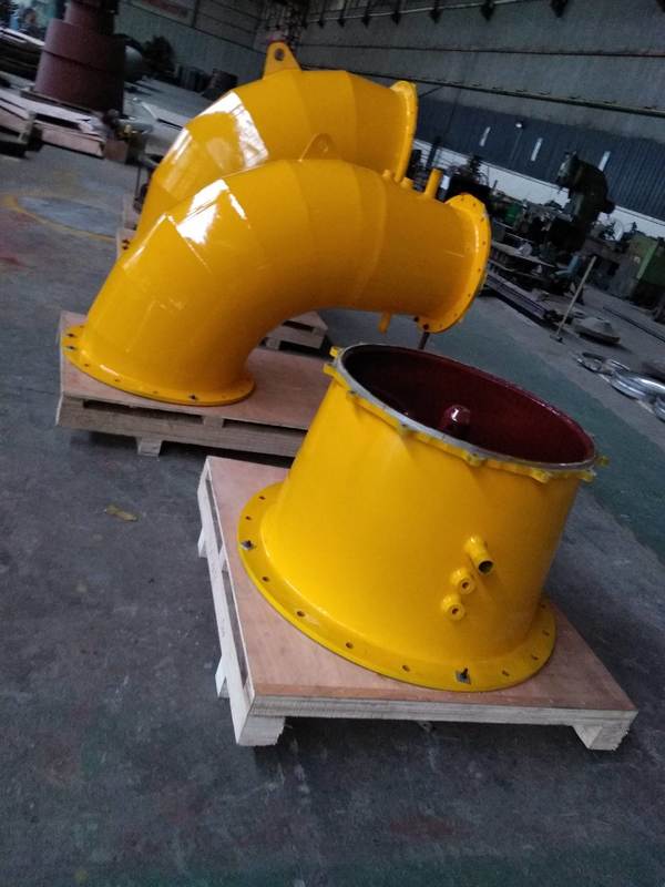 Aluminium Alloy Blade Layout horizontal atau vertikal Turbin hidroelektrik untuk 100kw-20mw Efisiensi kisaran daya