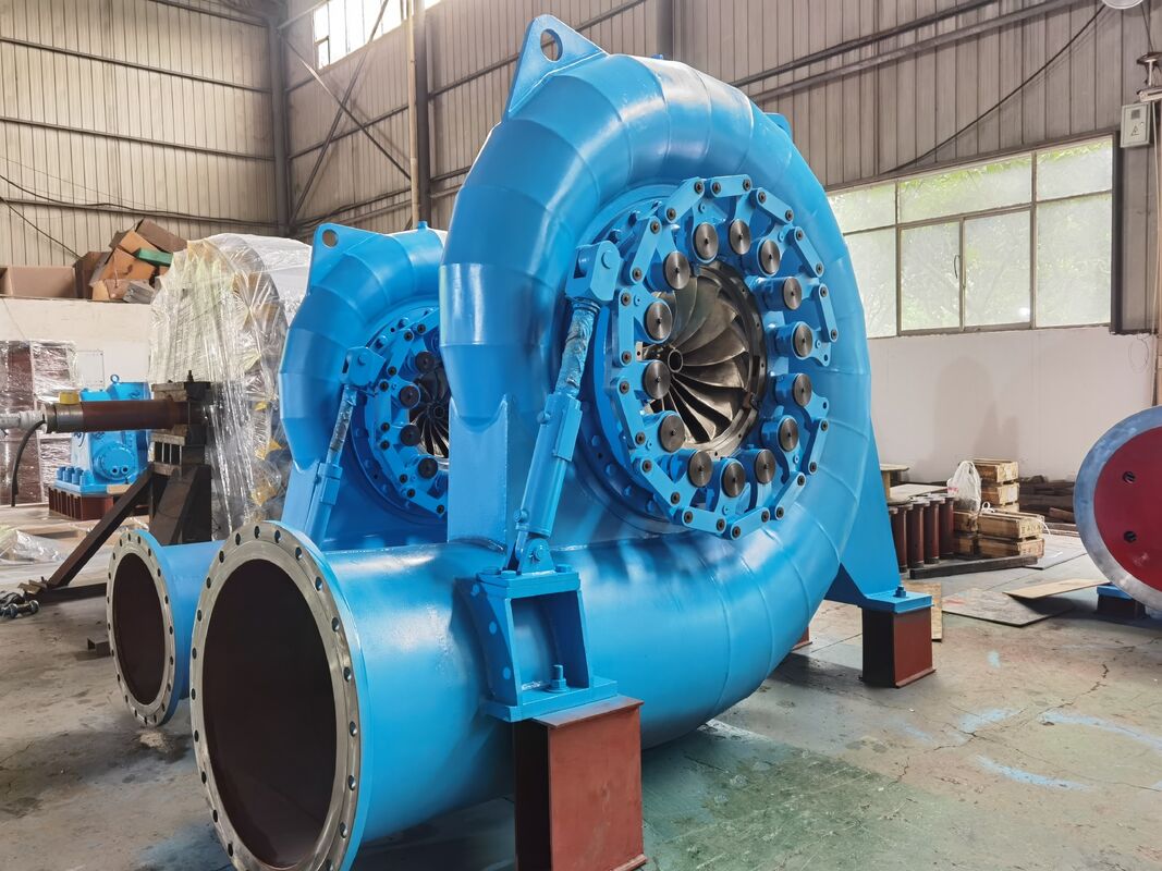 Bahan stainless steel runner Francis Turbine Generator dengan kisaran daya 300kW-20MW dan teknologi soft start
