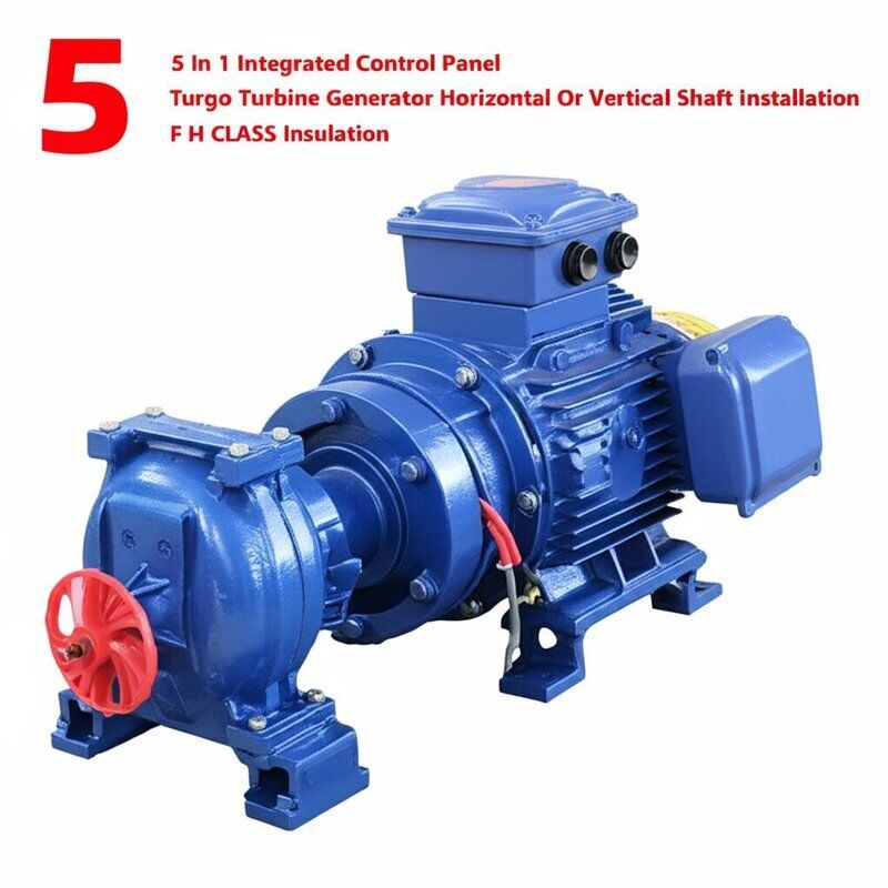 Turbo turbin generator dengan 5 In 1 Panel kontrol terintegrasi untuk instalasi poros horisontal atau vertikal dan F F H Kelas Isolasi