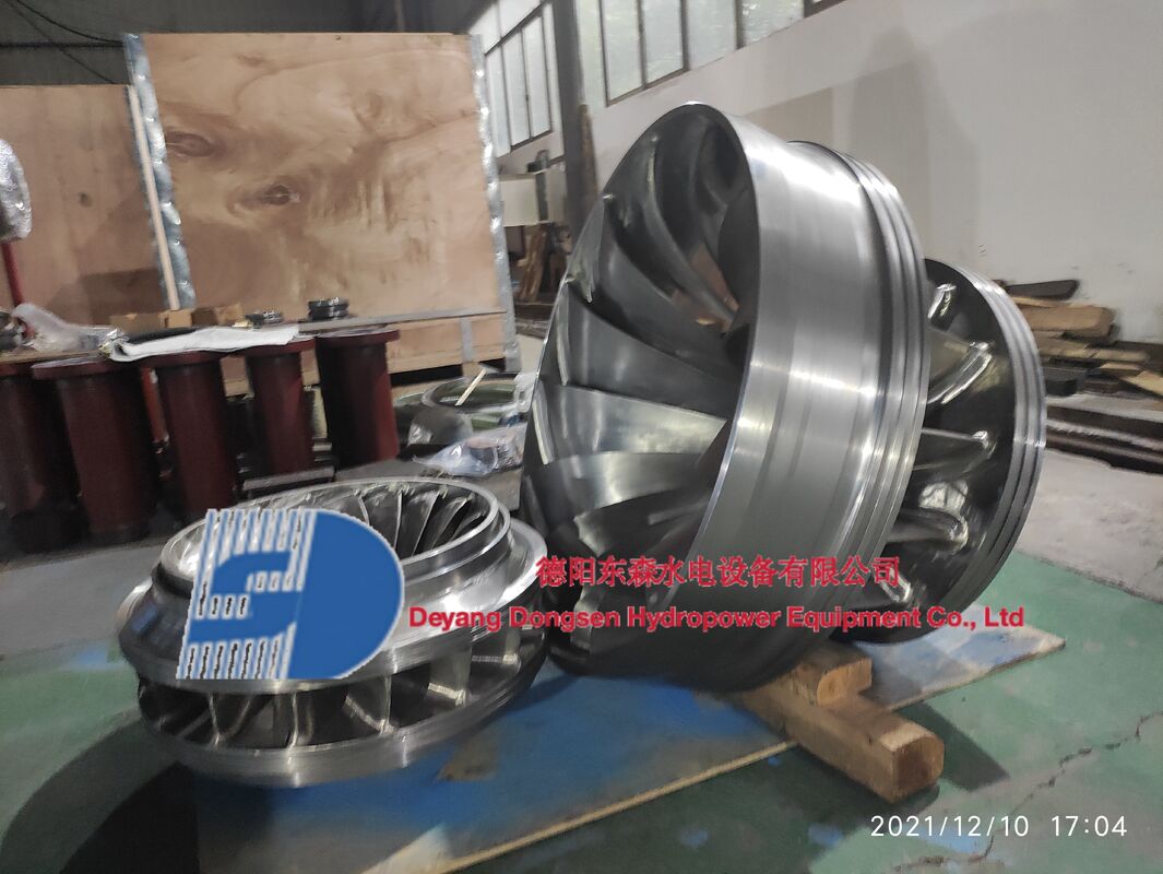 Turbin Hidro baja tahan karat dengan dimensi bilah yang dapat disesuaikan untuk aplikasi pembangkit listrik tenaga air 1-10 MW