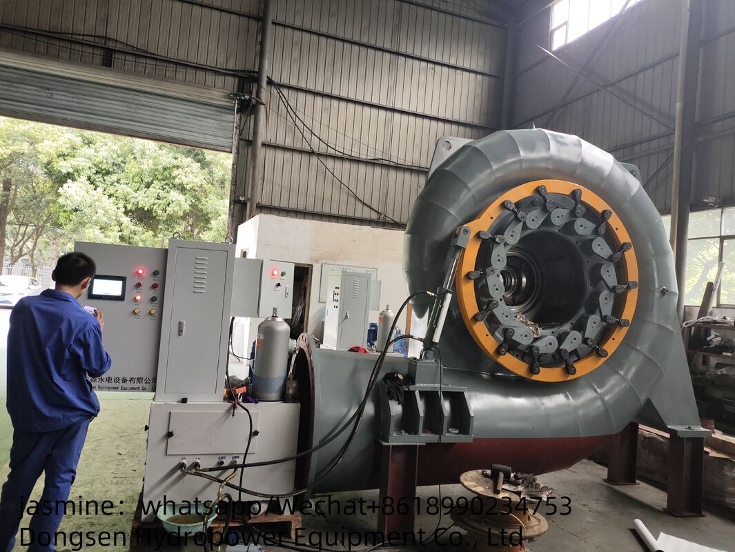 Aliran 3,21 Hingga 14,9 M³s Generator Turbin Francis Kapasitas Daya 300KW Hingga 8000KW Nilai Efisiensi 90 Persen Hingga 96 Persen