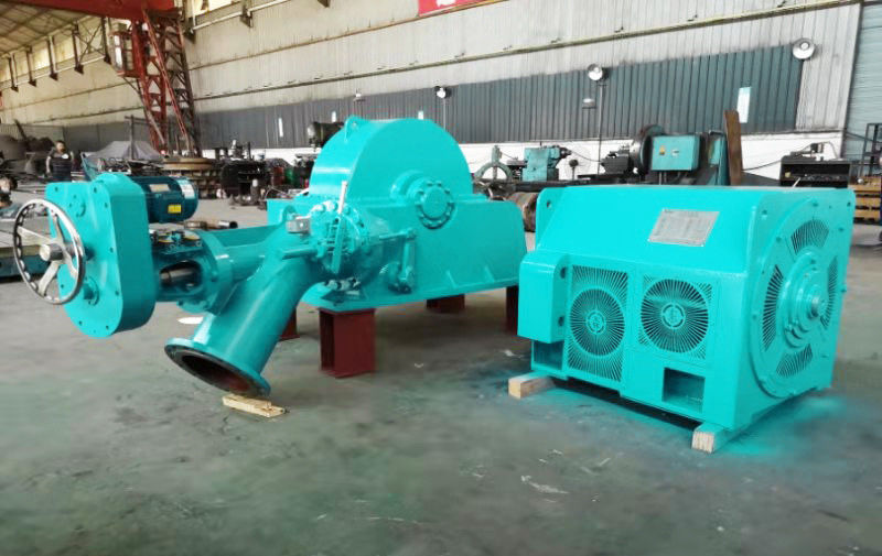 Turbo turbin generator dengan stainless steel runner 50-400m nominal kepala dan klep kupu-kupu untuk off grid atau On grid solusi listrik