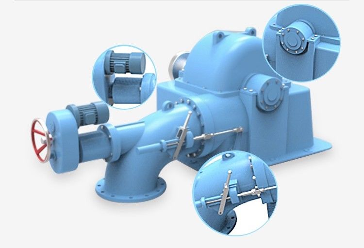 Turbo turbin generator dengan stainless steel runner 50-400m nominal kepala dan klep kupu-kupu untuk off grid atau On grid solusi listrik