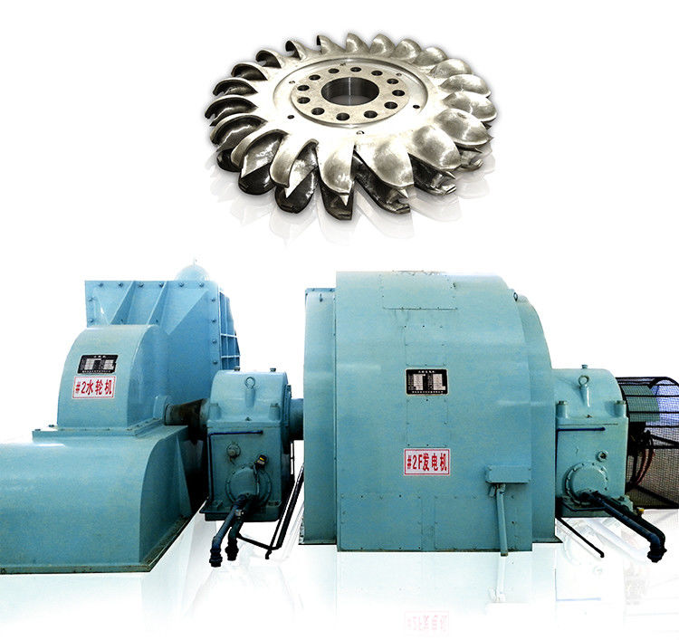 Generator Turbin Pelton Kepala Tinggi 100m Hingga 2000m Tegangan Terukur 6-10kV Direkayasa Khusus Untuk Produksi Energi Pembangkit Listrik Tenaga Air