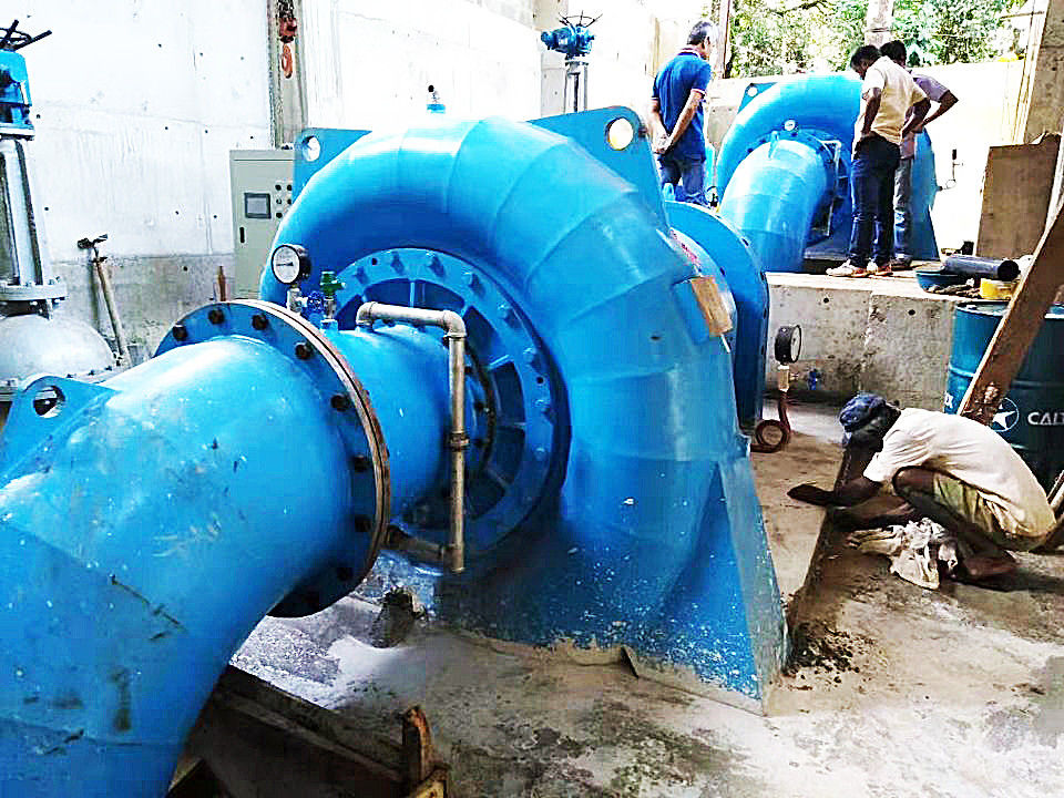 Kisaran kecepatan 150RPM 1000RPM Francis Hydro Turbine Generator Mendukung Aliran 3.21 Untuk 14.9 M3s Produksi energi berkelanjutan