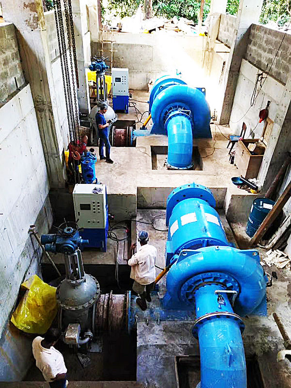 Kisaran kecepatan 150RPM 1000RPM Francis Hydro Turbine Generator Mendukung Aliran 3.21 Untuk 14.9 M3s Produksi energi berkelanjutan