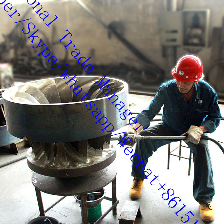 Kisaran kecepatan 150RPM 1000RPM Francis Hydro Turbine Generator Mendukung Aliran 3.21 Untuk 14.9 M3s Produksi energi berkelanjutan