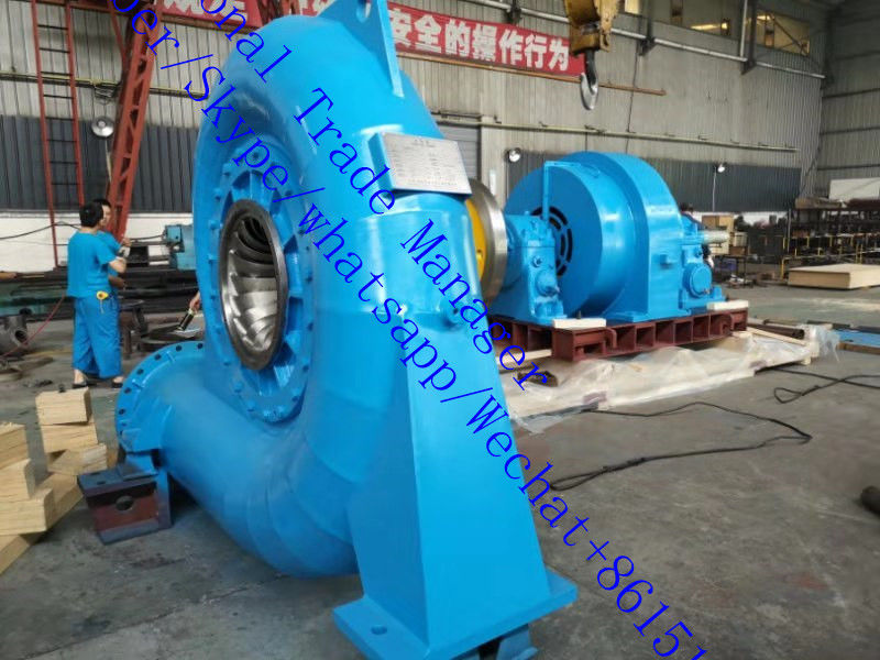 Kisaran kecepatan 150RPM 1000RPM Francis Hydro Turbine Generator Mendukung Aliran 3.21 Untuk 14.9 M3s Produksi energi berkelanjutan