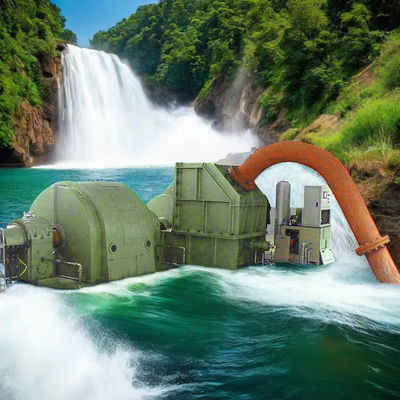 Efisiensi Pelton Hydraulic Turbine Generator 6-10kV besi cor/stainless steel 500-3000r/min IP54