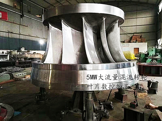 Polished Stainless Steel Hydro Turbine Runner Adjustable Blades Terbuka atau Ditutup