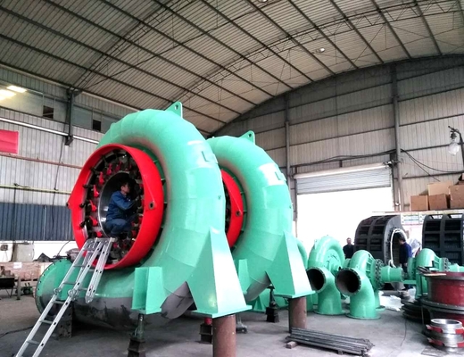 Stainless Steel Horizontal Francis Turbine Generator Kontrol Otomatis 6.3kV Sumber Daya